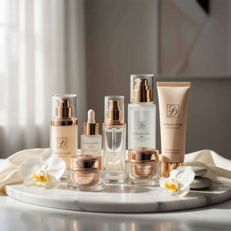 Hautpflegeprodukte für sensible Haut im Regal von Tugce Skinbeauty Hagen